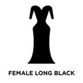 Female long black dress iconÃÂ  vector isolated on white background, logo concept of Female long black dressÃÂ  sign on transparent Royalty Free Stock Photo